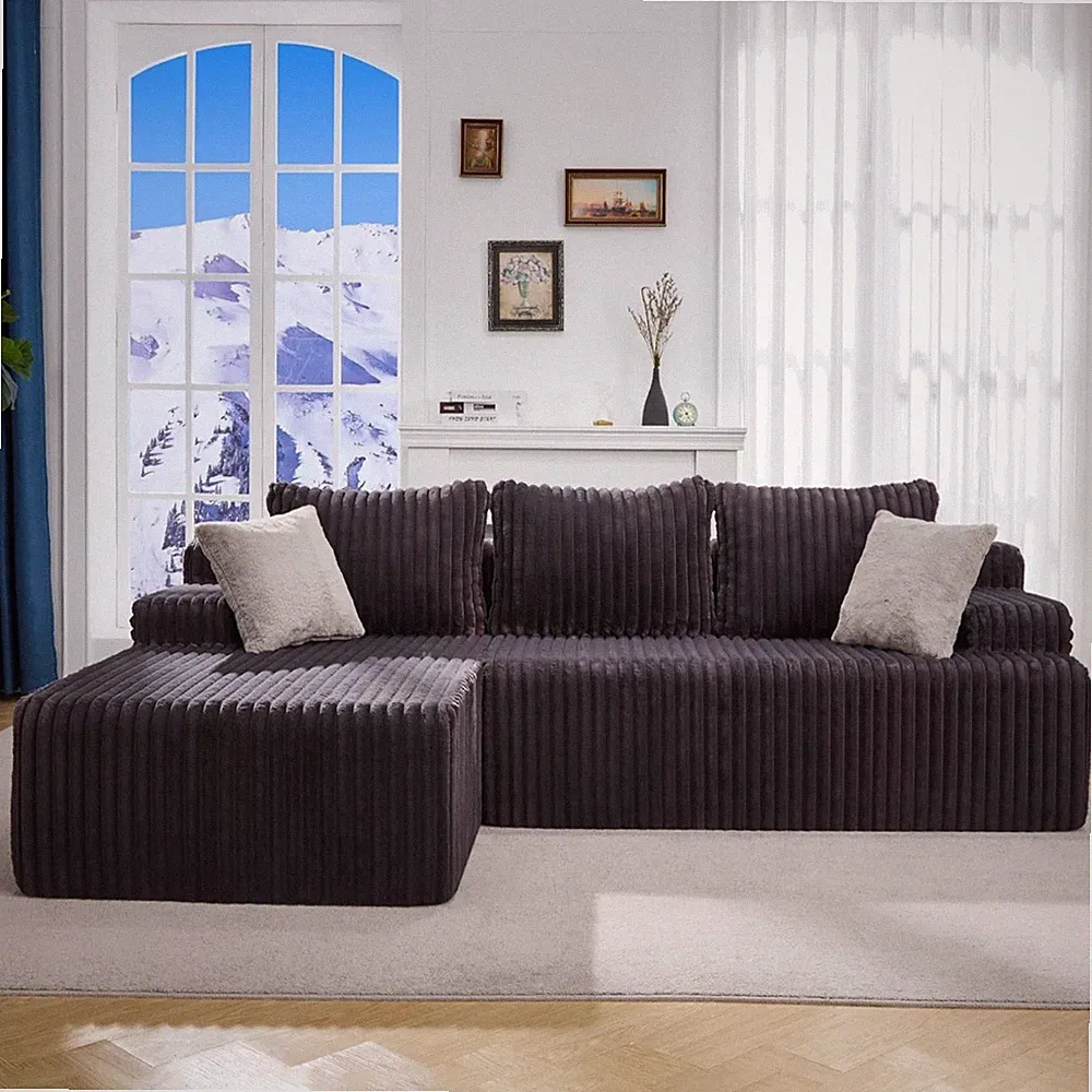 Modular Sectional Sofa Couches L-Shape Couch 3 Seat Modular Sofa Memory Foam...