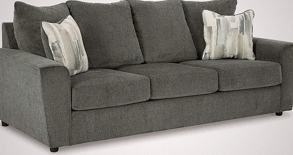 Stylish Gray Casual Sofa with Flared Arms for Modern Living Spaces